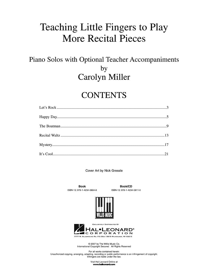 Teaching Little Fingers To Play - More Recital Pieces Book