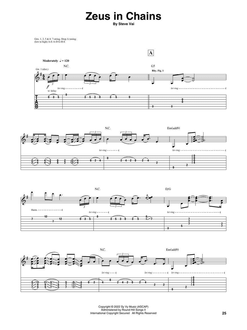 Steve Vai - Inviolate Guitar Tab Book