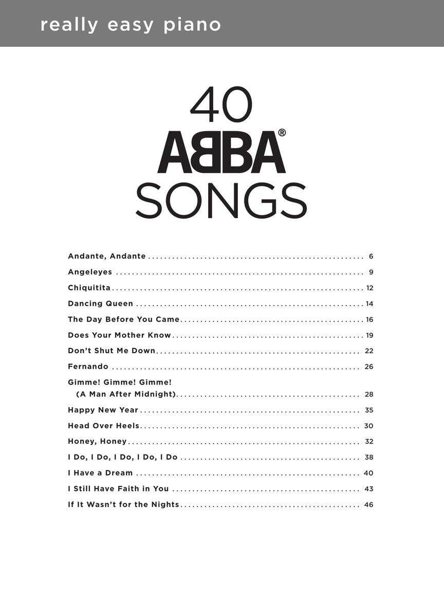 Really Easy Piano - 40 ABBA Songs Books