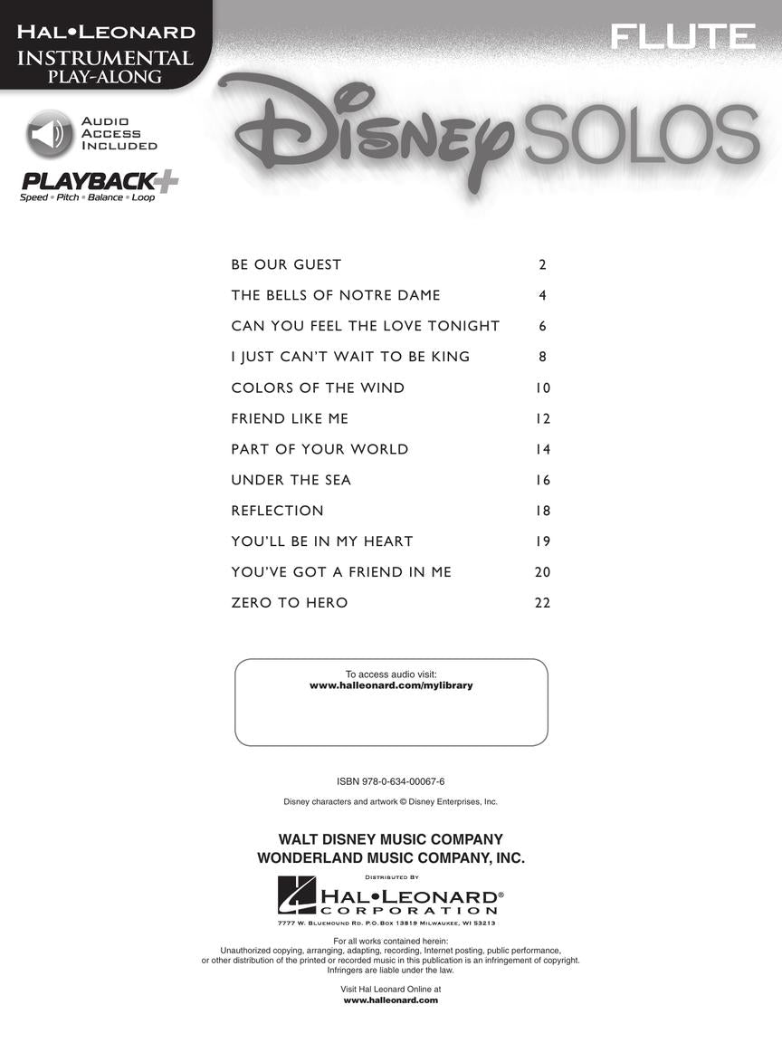 Disney Solos - Flute Play Along Book/Ola