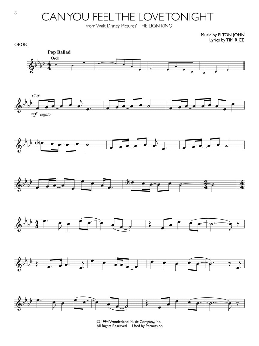 Disney Solos - For Oboe Play Along Book/Ola