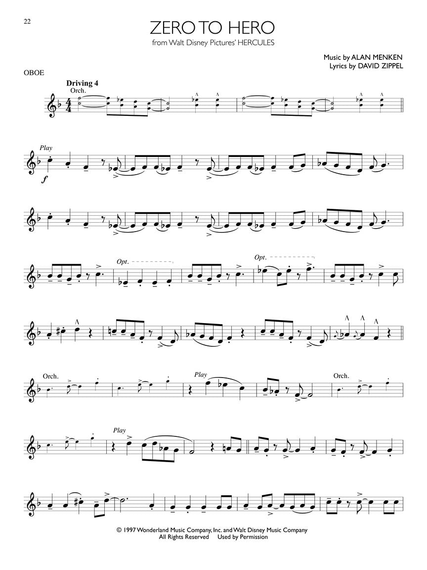 Disney Solos - For Oboe Play Along Book/Ola