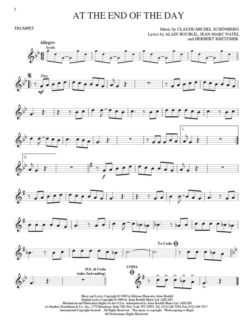 Les Miserables Trumpet Play Along Book/Ola