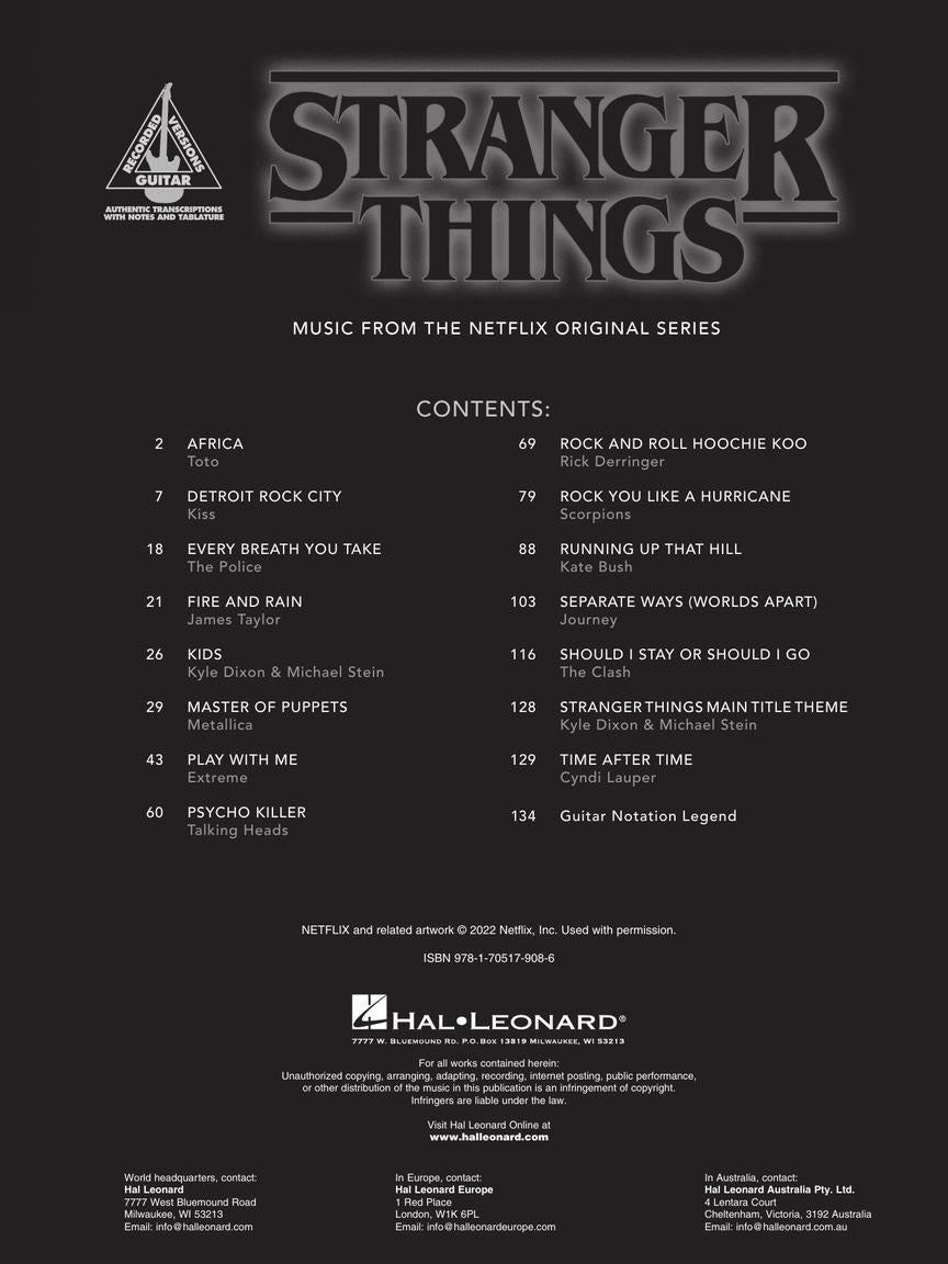 Stranger Things - Guitar Tab Book