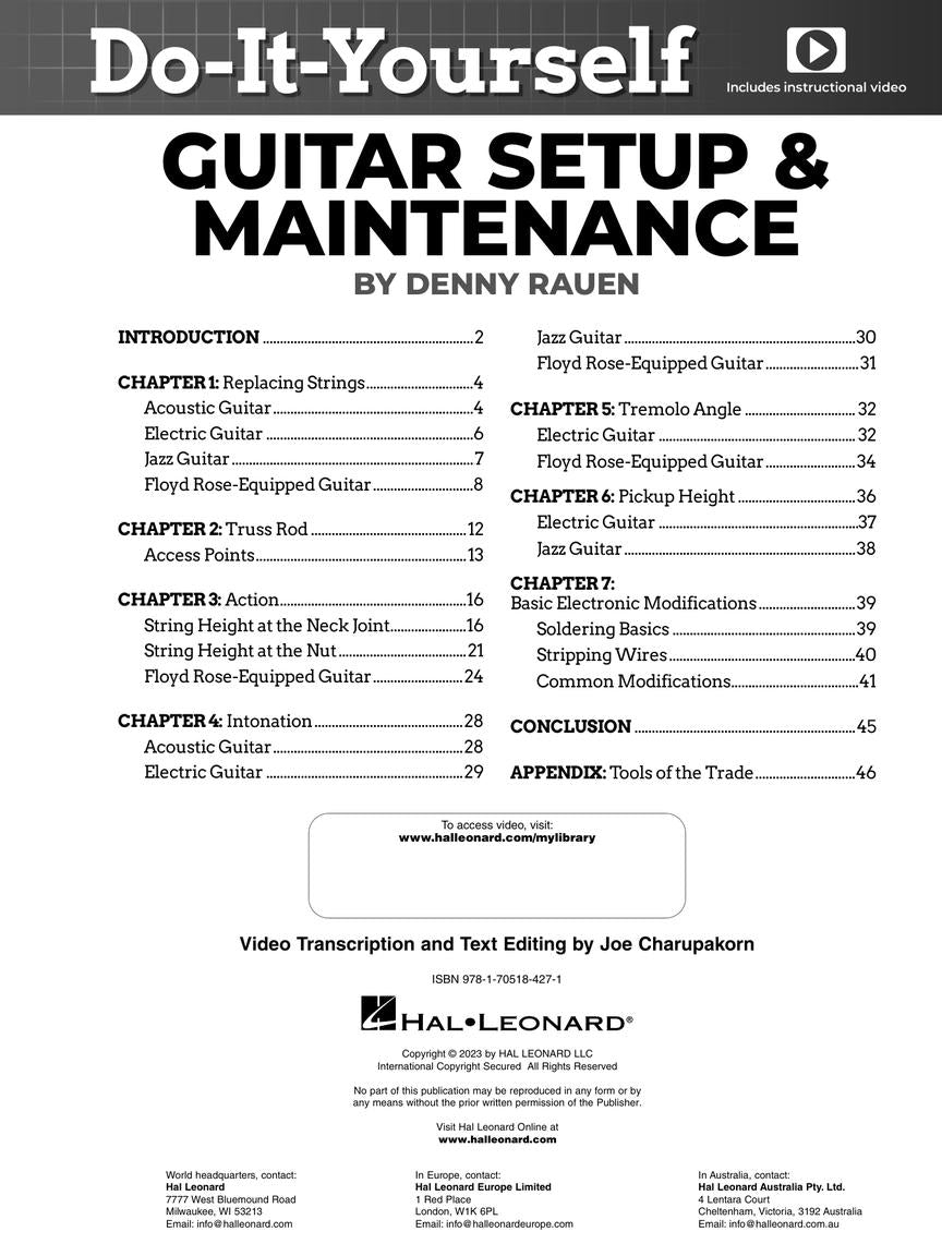 Do It Yourself Guitar Setup & Maintenance Book/Olm