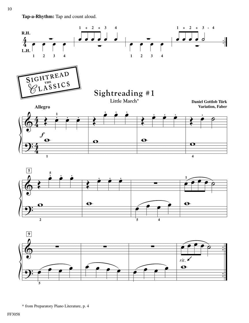 Faber - Preparatory Piano Sight Reading Book