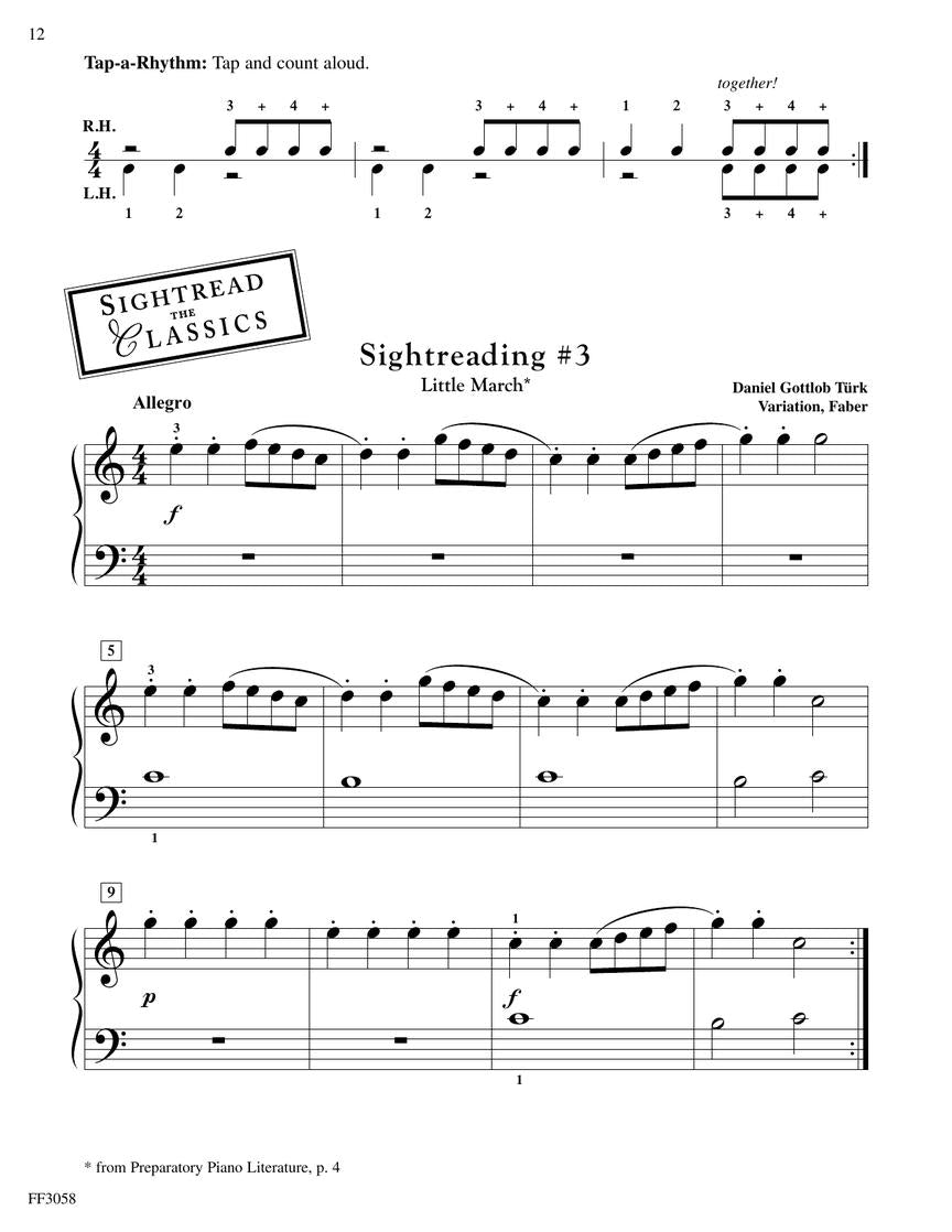 Faber - Preparatory Piano Sight Reading Book