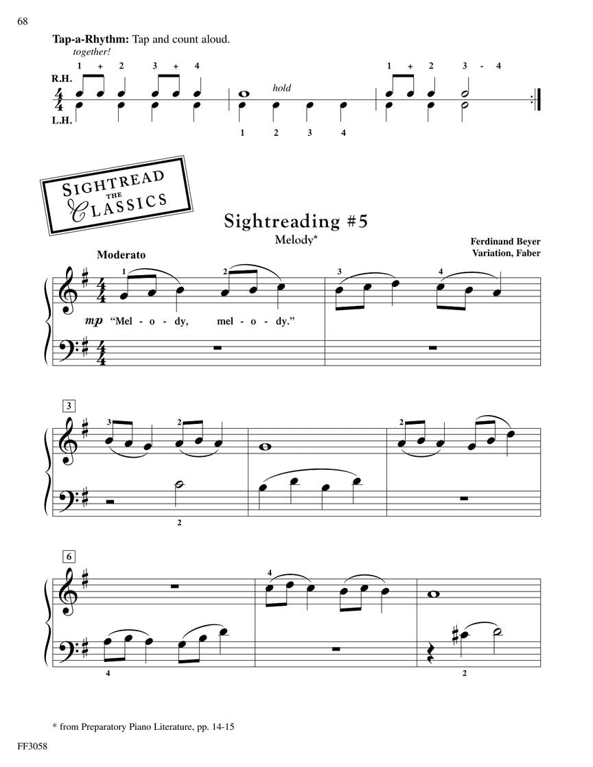 Faber - Preparatory Piano Sight Reading Book