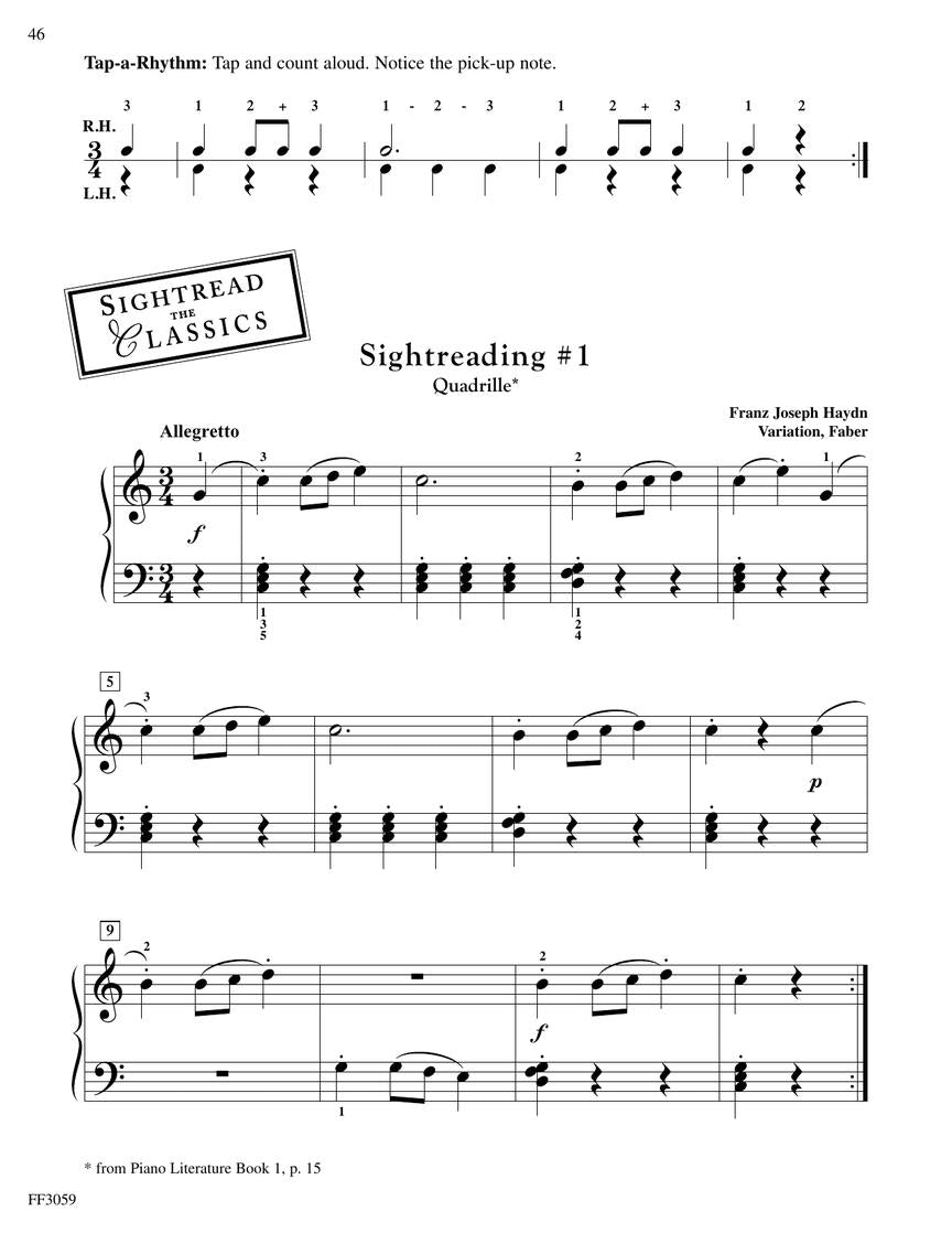 Faber - Late Elementary Piano Sight Reading Book