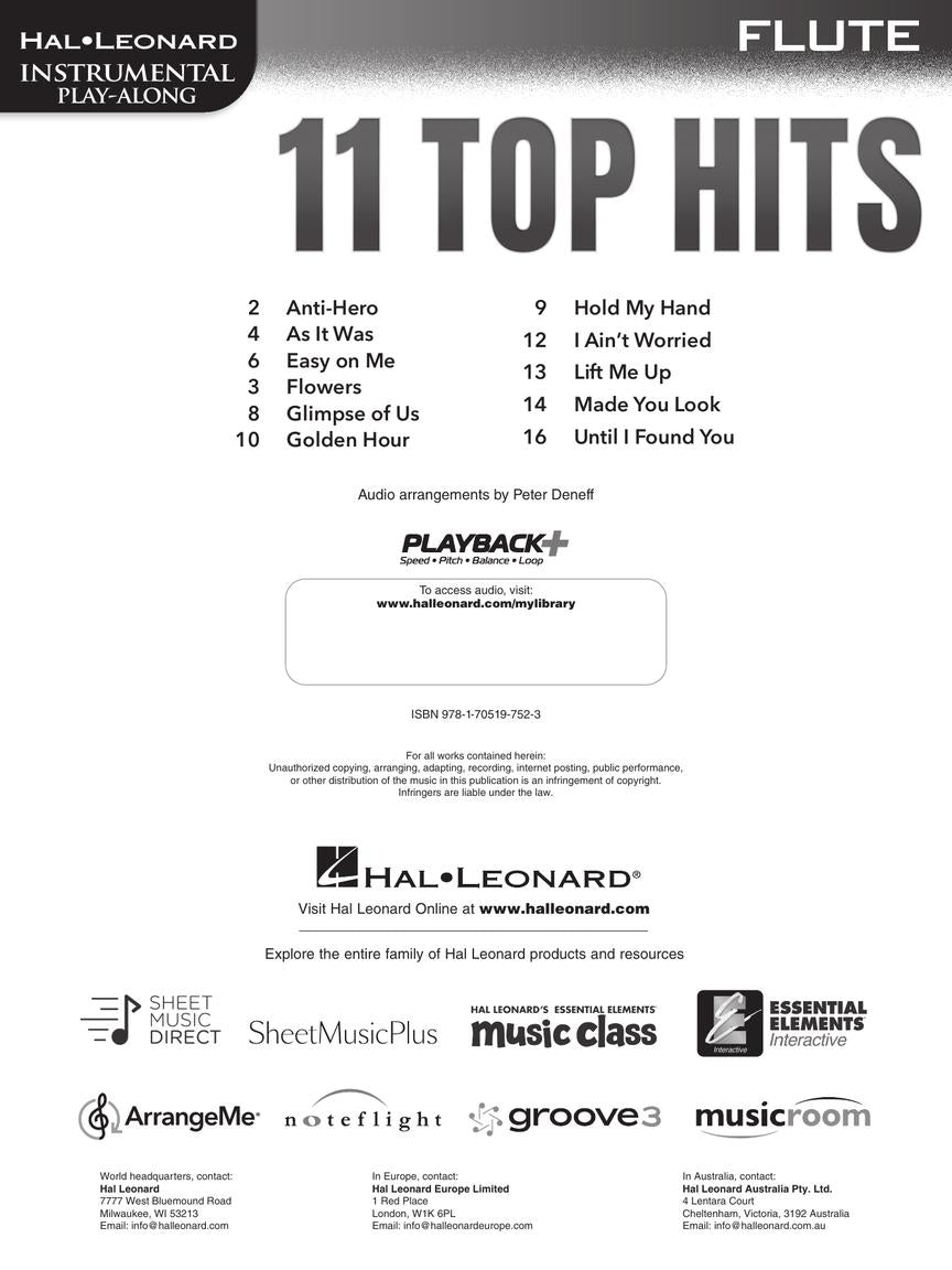 11 Top Hits for Flute Book with Play Along Audio