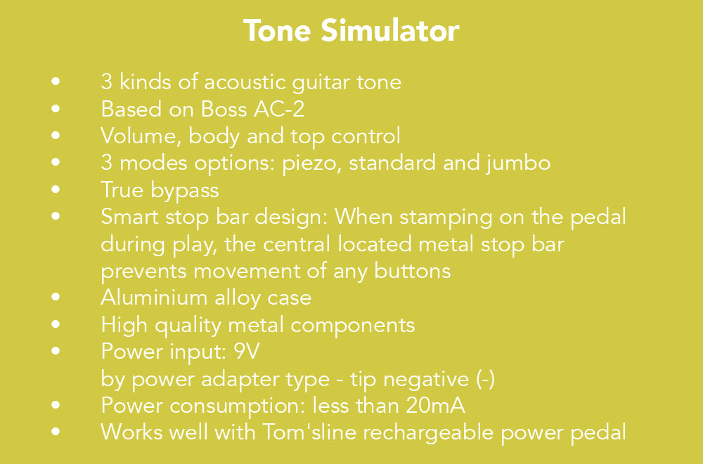 Toms Line AAS-3 AC Stage Acoustic Guitar Simulator Mini Pedal