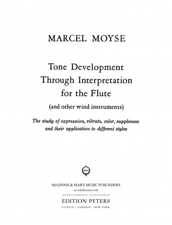 Tone Development Through Interpretation for Flute (Score & Piano Part) Book