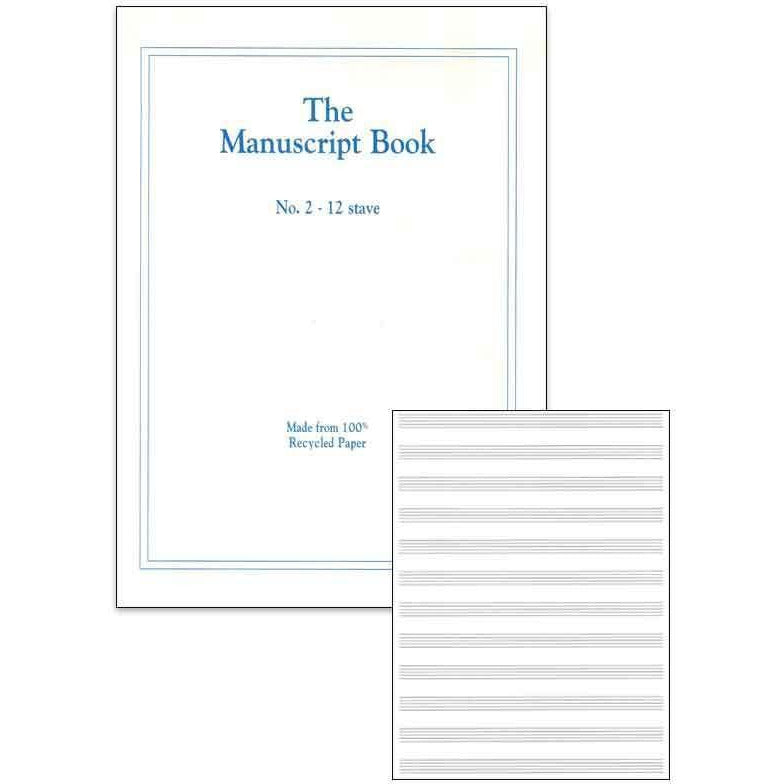 MANUSCRIPT BK 2 12 STAVE (RECYCLED) 48PP STAPLED - Music2u