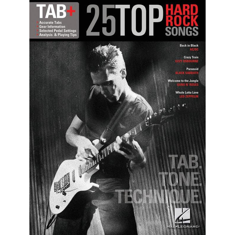 25 Top Hard Rock Songs-  Guitar Tab, Tone & Technique Book