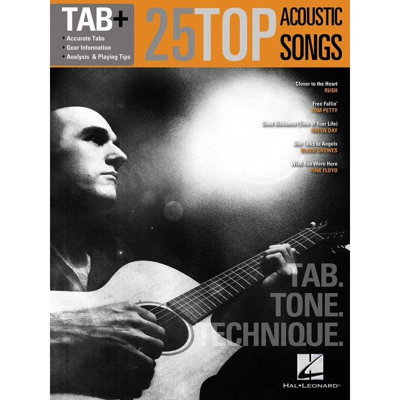 25 Top Acoustic Songs Guitar Book - Tab, Tone & Technique Book