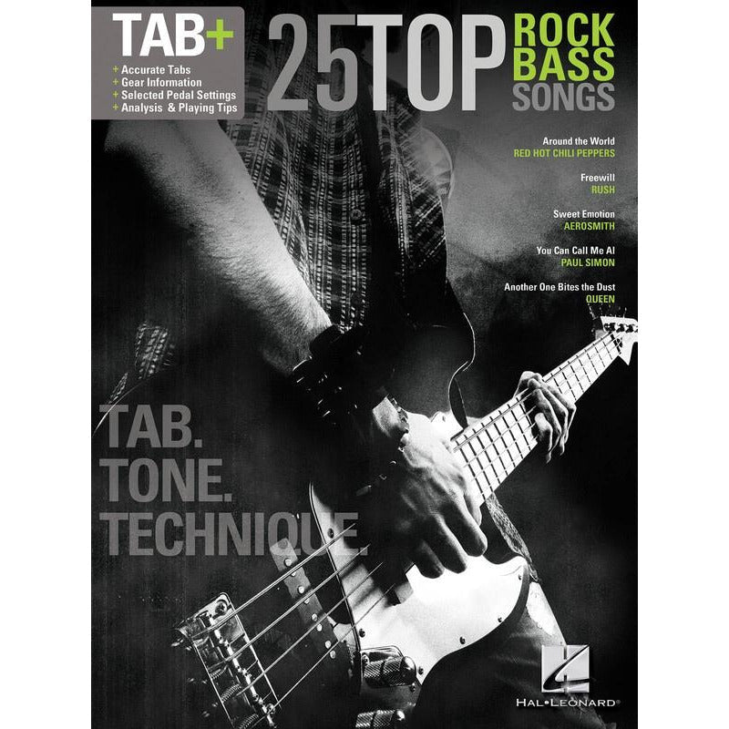 25 Top Rock Bass Songs Tab Tone Tech Book