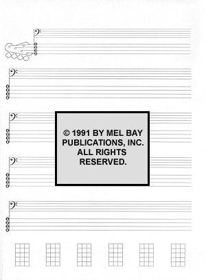 Electric Bass Manuscript Tabulature & Notation Book - 32 Pages