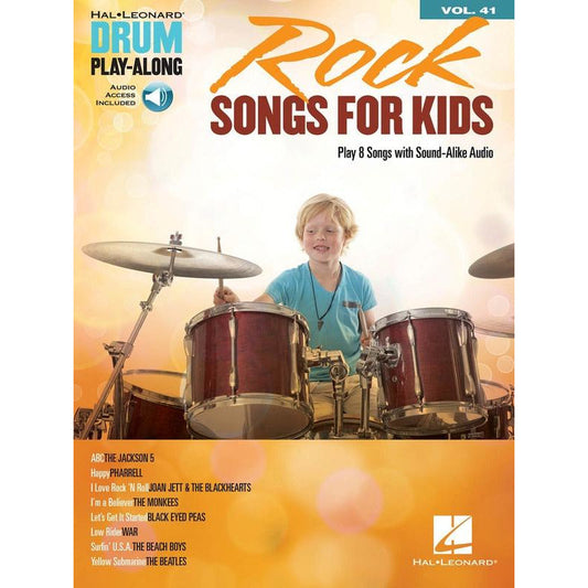 Rock Songs For Kids Drum Play Along Volume 41 (Book/Ola)