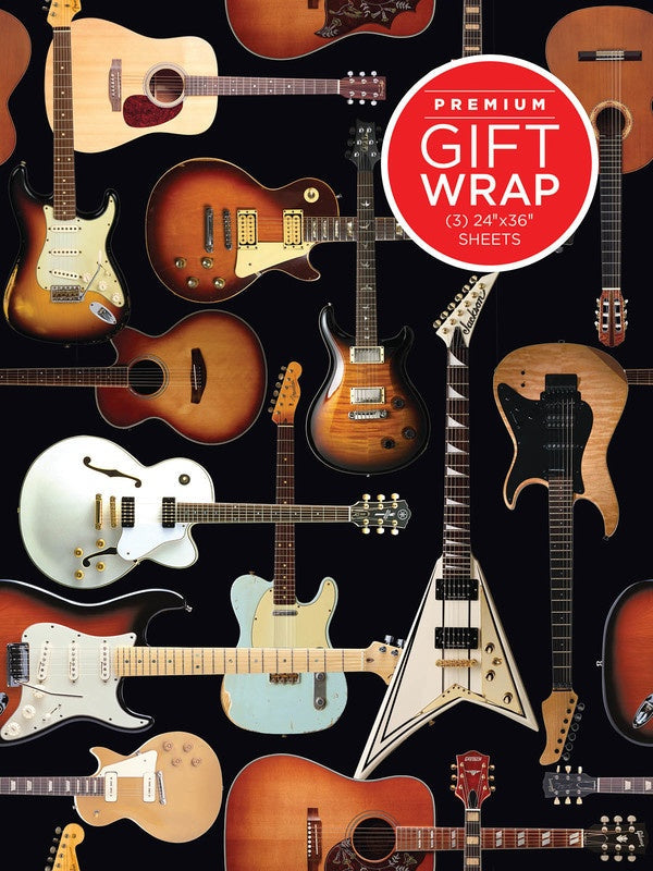 GIFT WRAPPING PAPER GUITAR COLLAGE THEME