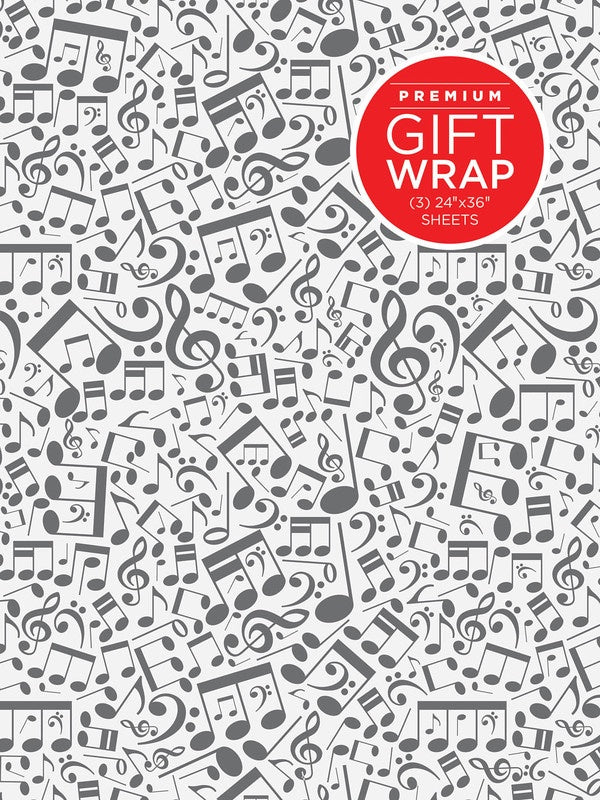 GIFT WRAPPING PAPER MUSIC NOTES THEME