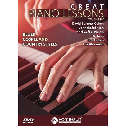 GREAT PIANO LESSONS BLUES GOSPEL COUNTRY DVD - Music2u