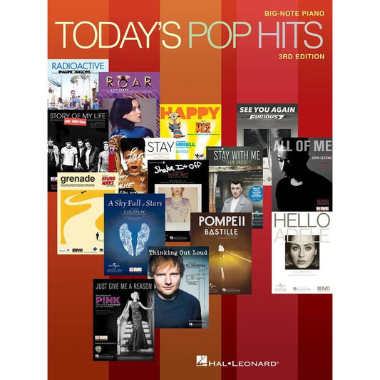 TODAYS POP HITS BIG NOTE PIANO 3RD EDITION - Music2u