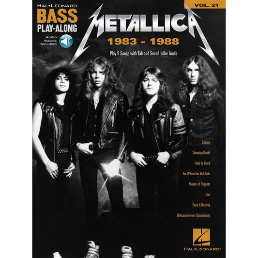 Metallica 1983-1988 Bass Play Along Volume 21 (Book/Ola)