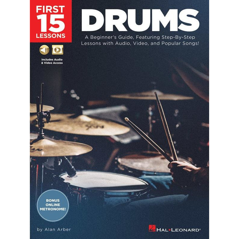 FIRST 15 LESSONS DRUMS BK/OLM - Music2u