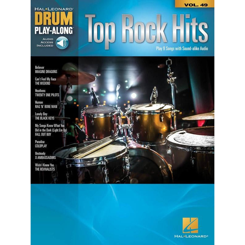 Top Rock Hits Drum Playalong V49 Bk/Ola