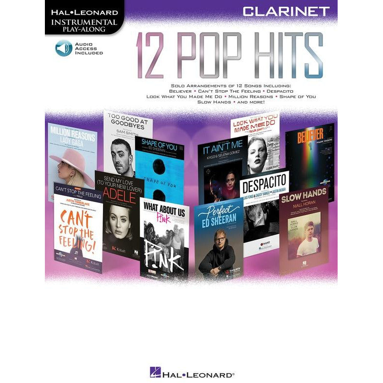 12 Pop Hits Clarinet Play Along Book/Ola