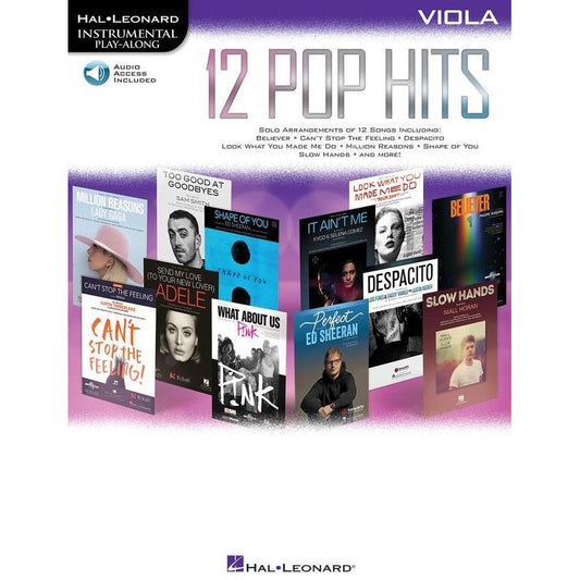 12 Pop Hits Viola Play Along Book/Ola