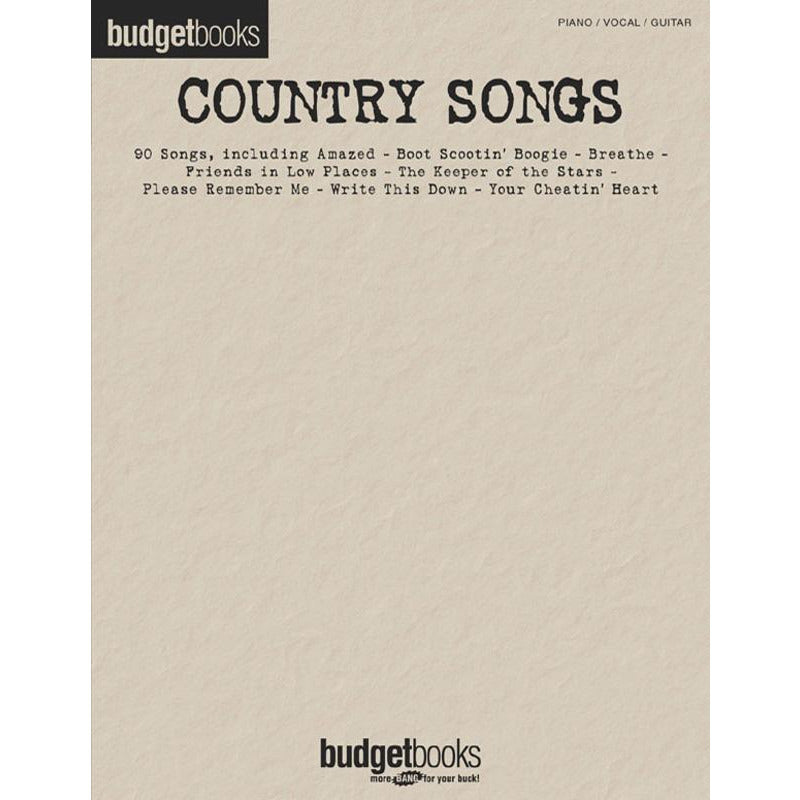 BUDGET BOOKS COUNTRY SONGS PVG - Music2u