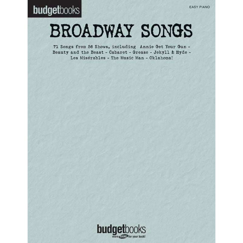 BUDGET BOOKS BROADWAY SONGS EASY PIANO - Music2u