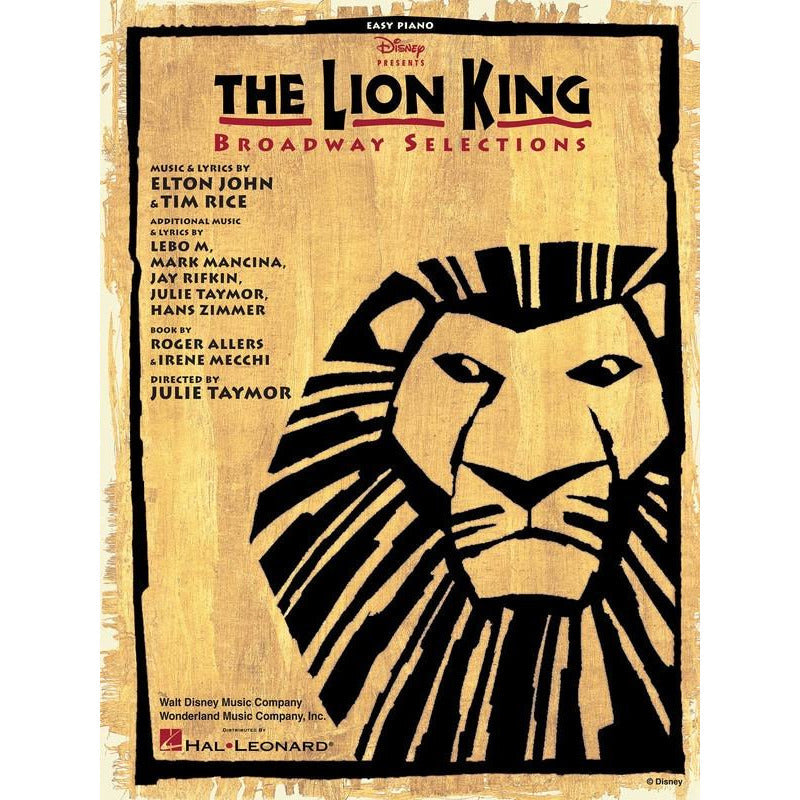 THE LION KING BROADWAY SELECTIONS EASY PIANO - Music2u