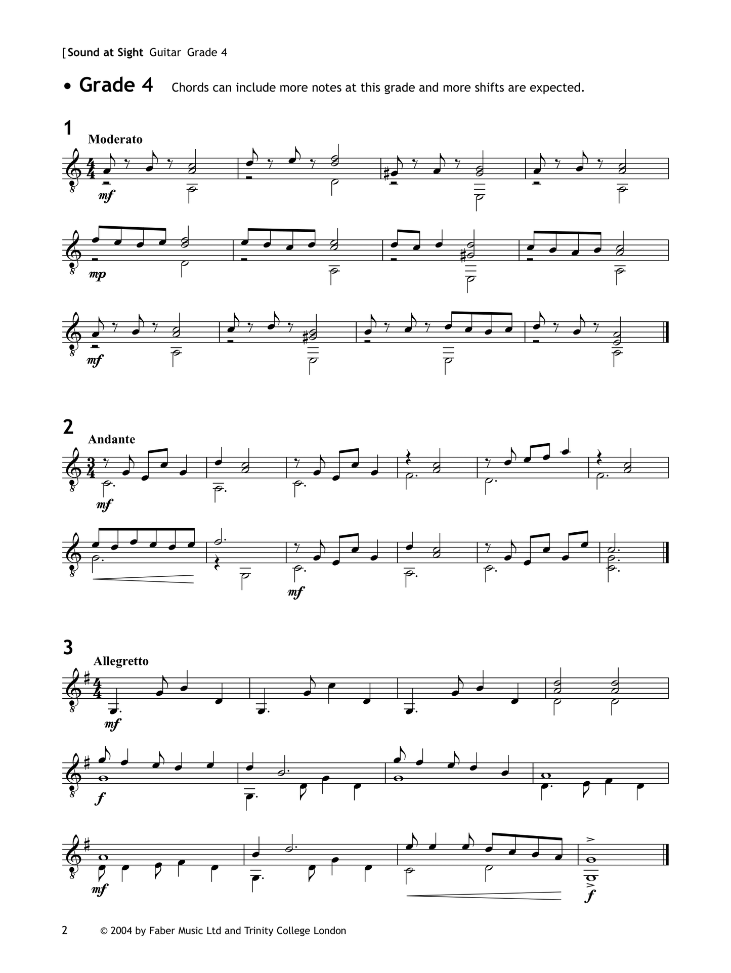 Sound At Sight - Pieces For Guitar Book (Grade 4 to 8)