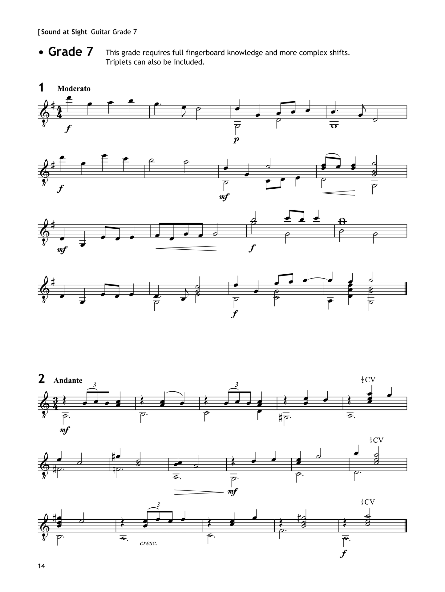 Sound At Sight - Pieces For Guitar Book (Grade 4 to 8)