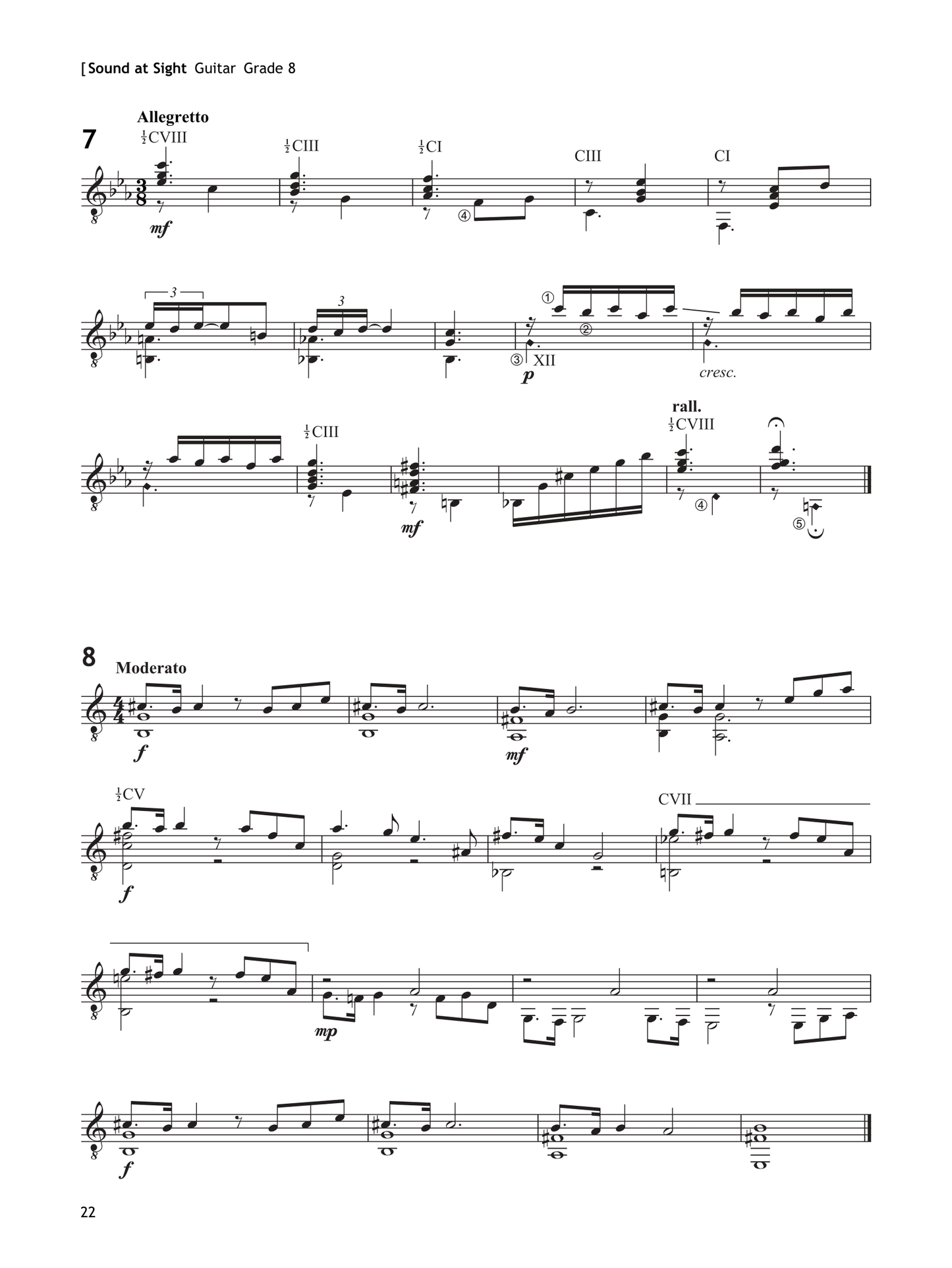 Sound At Sight - Pieces For Guitar Book (Grade 4 to 8)