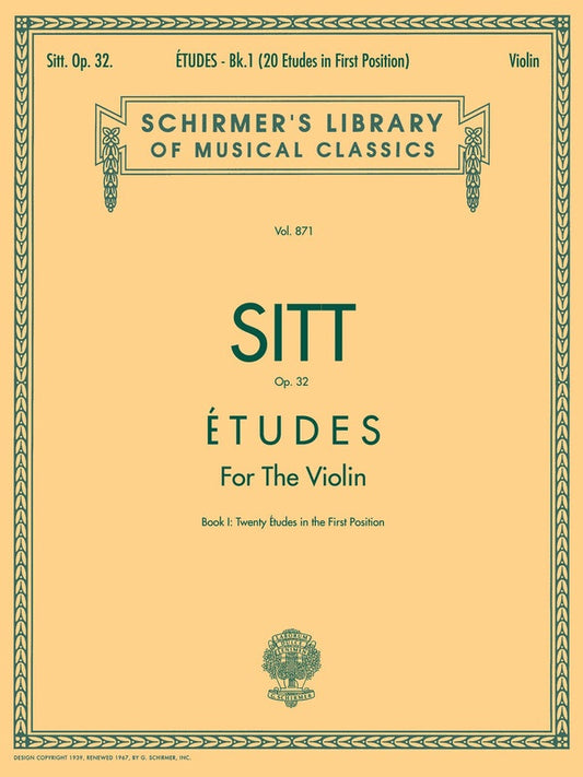 Sitt - Etudes Op 32 Bk 1 For Violin