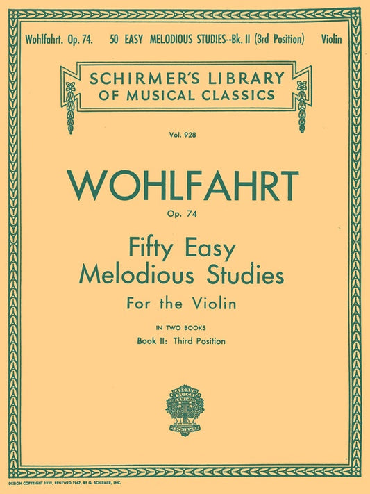 Wohlfahrt - Melodious Studies Op 74 Bk 2 Violin