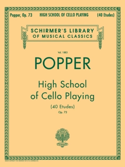 High School Of Cello Playing - Op 73 40 Etudes Book