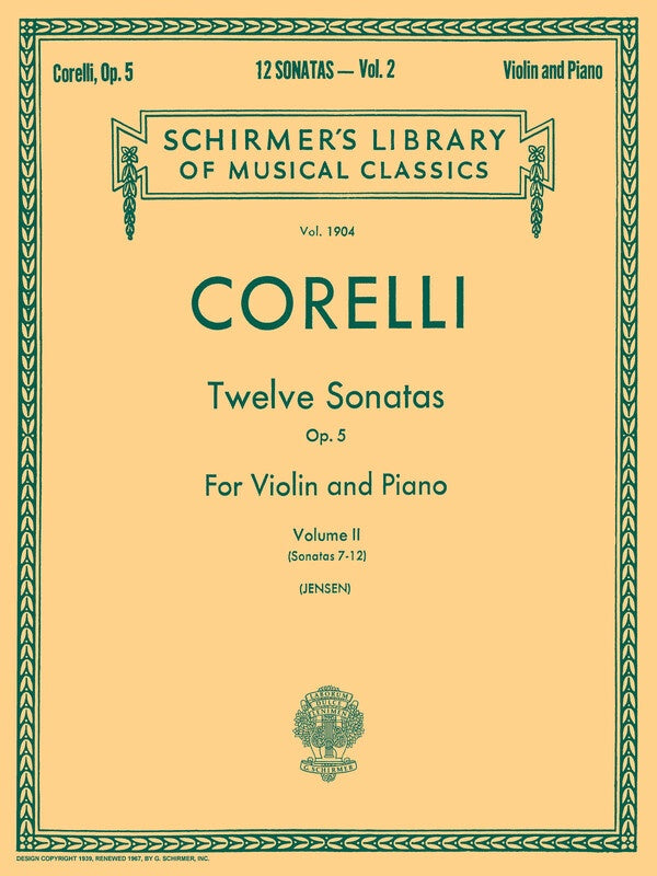 Corelli - 12 Sonatas Op 5 Vol 2 Violin/Piano