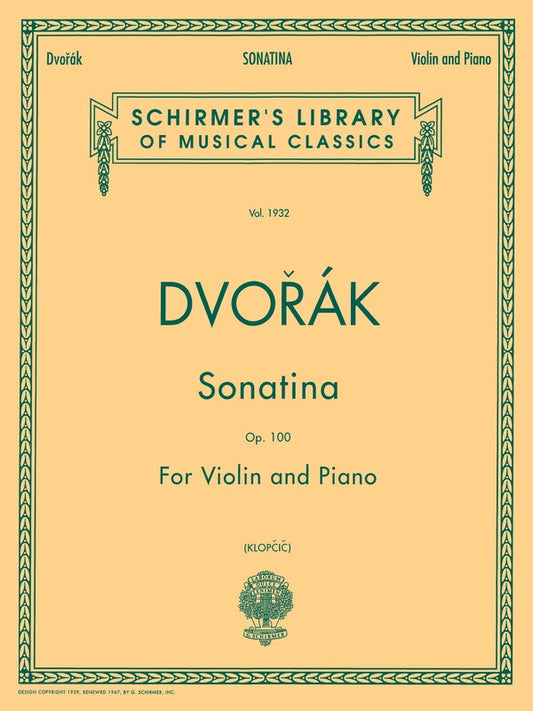 Dvorak - Sonatina Op 100 Violin/Piano