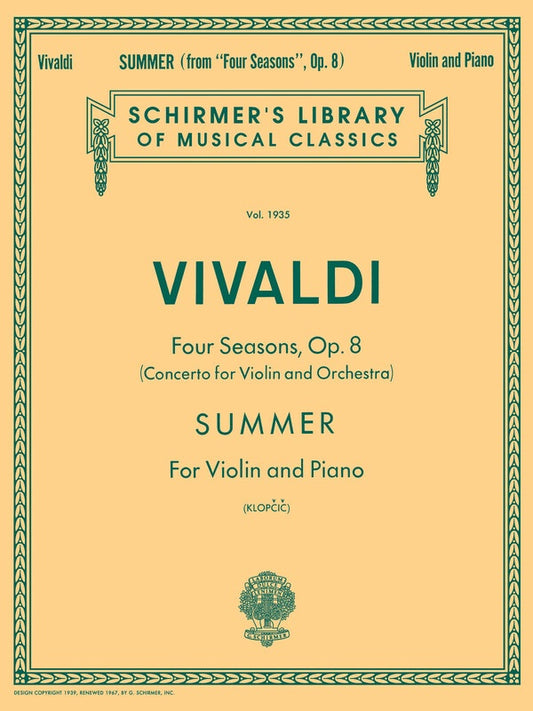 Vivaldi - Summer From The Seasons Violin/Piano