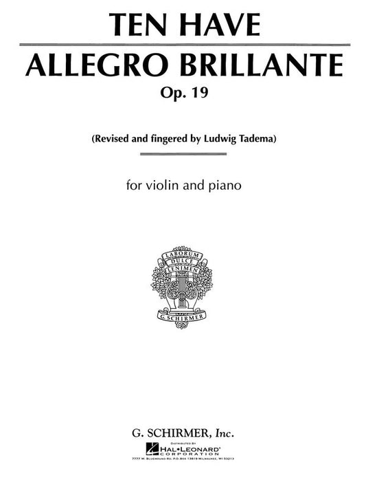 Ten Have - Allegro Brillante Op 19 Violin/Piano