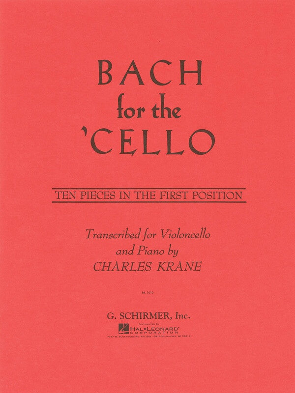 Bach For The Cello 10 Pieces In The 1St Position