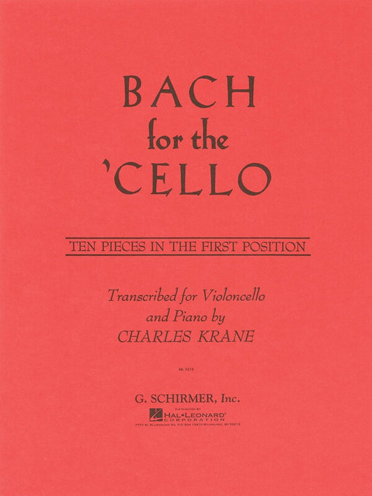 Bach For The Cello 10 Pieces In The 1St Position