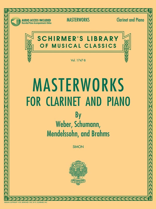 Masterworks For Clarinet And Piano Bk/Ola