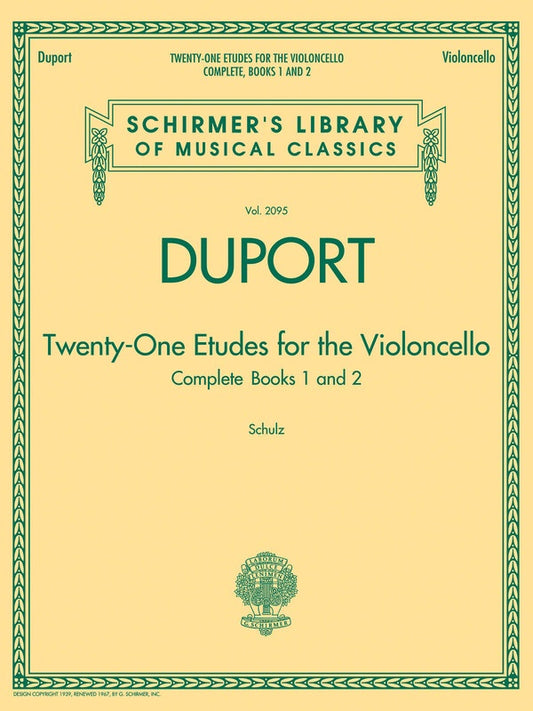 Duport - 21 Etudes For Cello Complete Bks 1-2