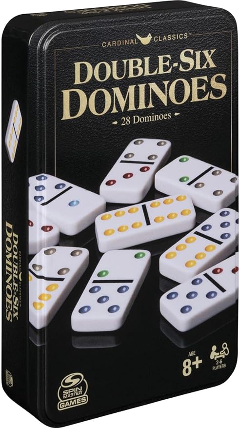 Boardgame: 6 Coloured Dominoes In Tin