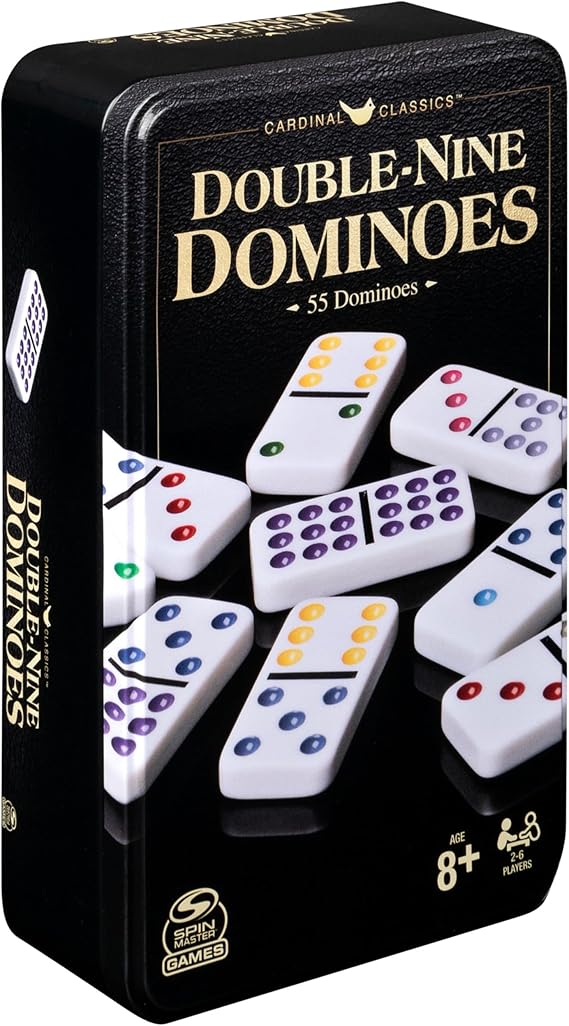 Boardgame: 9 Coloured Dominoes In Tin